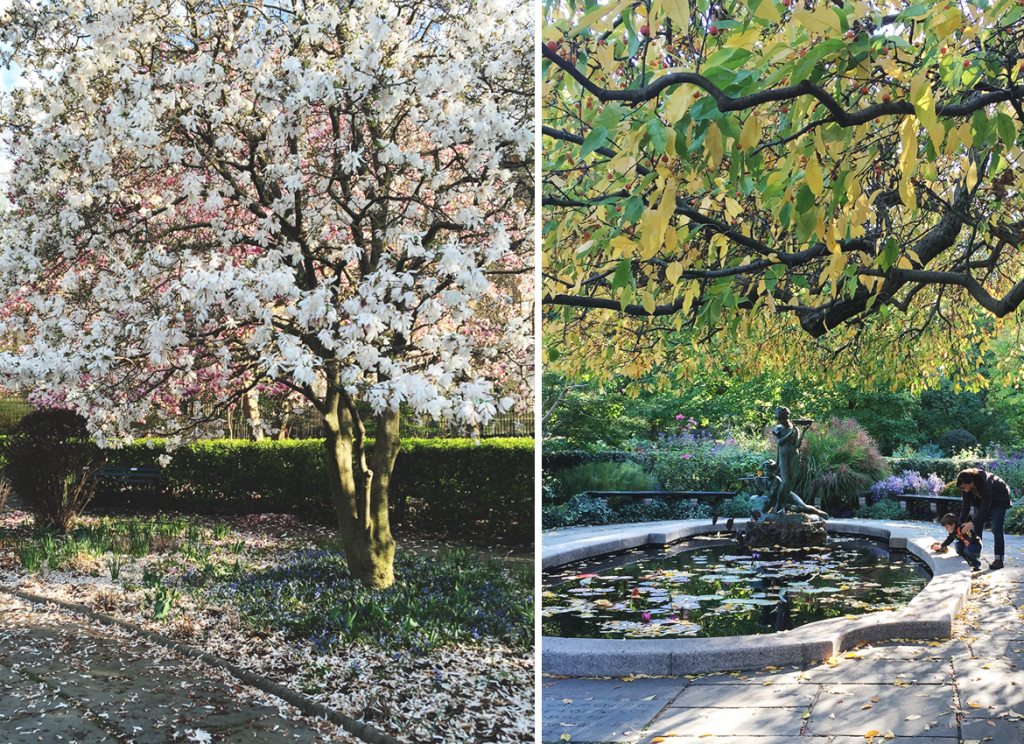 central park conservatory garden in the spring and summer